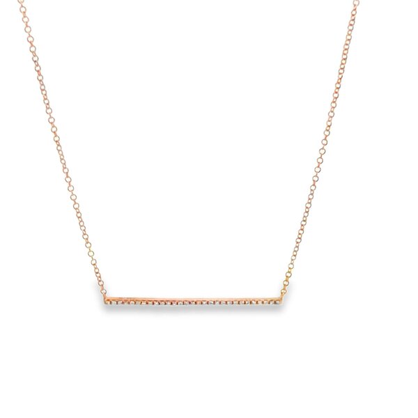 Reeves & Reeves 14K Solid Gold and Diamond Trapeze Necklace