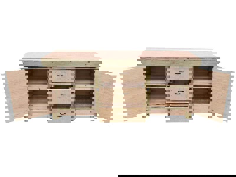 Arbor Garden Solutions Eucalyptus top workbench with drawers and double lockable cupboard (V.8) with double shelf