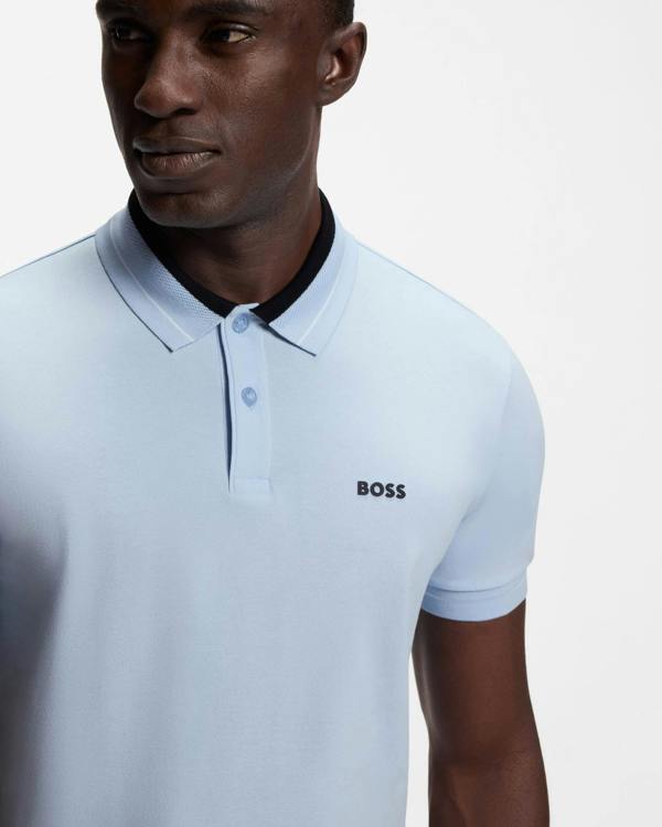 BOSS Green PL_Member Mens Short Sleeve Polo Shirt - Open Blue 460