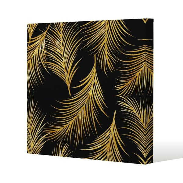 Benjamin Tate Design Golden Tropical Slim Style Canvas Print  30x30cm , 15mm Slim Real wood.
