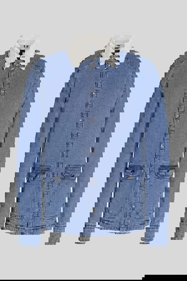 Men's Borg Lined Blue Denim Jacket