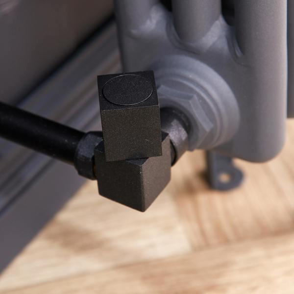 Flode Corner Square Manual Radiator Valve Pack | 15mm x 1/2″ | Anthracite