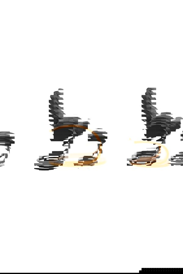 Living and Home Contemporary Leather Soft Recliner with Footstool