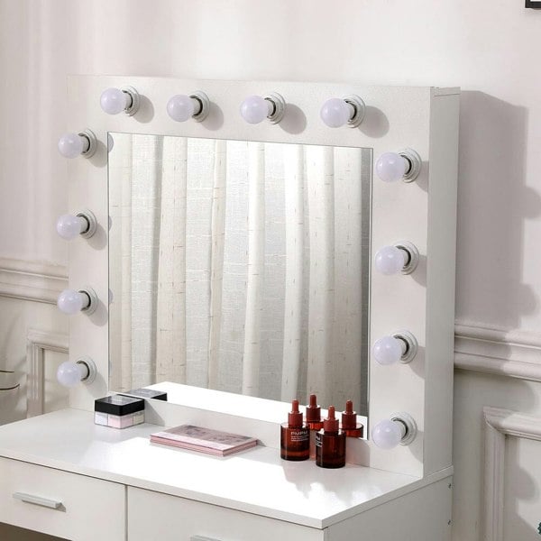 80cm W New Hollywood Dressing Table Set with Large Lighted Mirror Dressing Tables Living and Home
