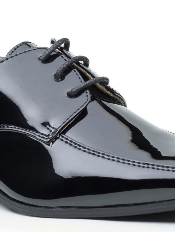 boys patent black prom shoes