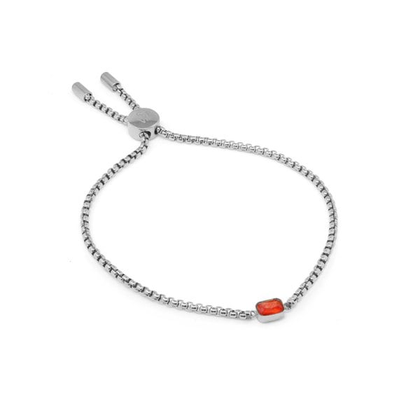 Say It With Children's January Garnet Birthstone Bracelet - Silver