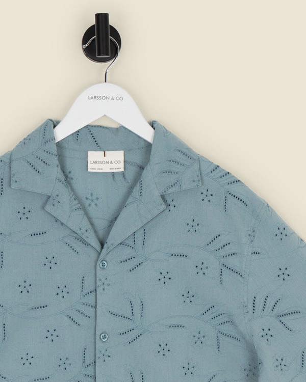 Larsson & Co Daan - Floral Embossed Short Sleeve Shirt