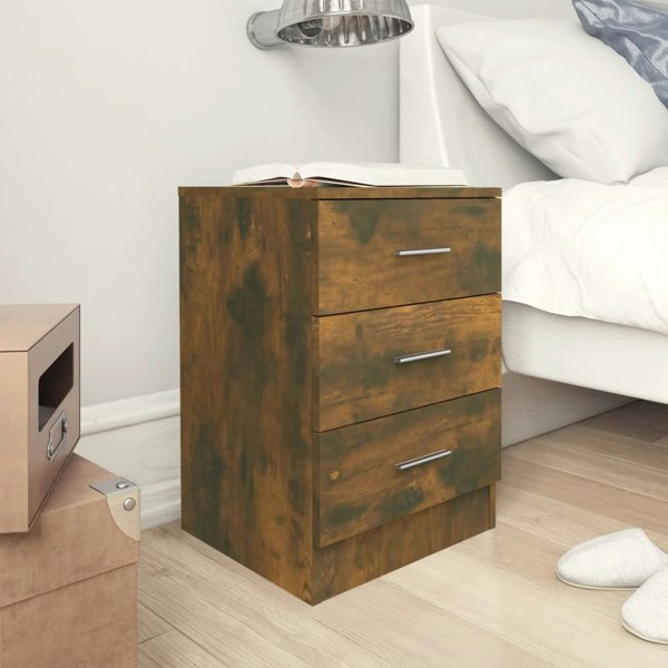 Berkfield Bedside Cabinets 2 pcs Smoked Oak 38x35x56 cm Engineered Wood