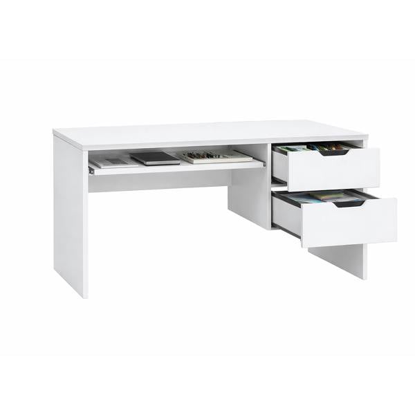 Kudlhome Modern Home Office Desk with Storage Drawers, White