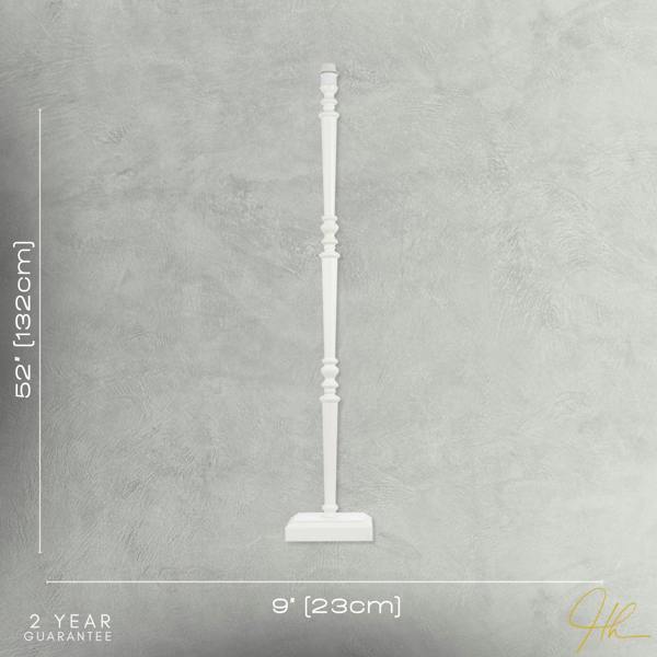 Chic White Wood Standing Floor Lamp with Square Base and Foot Switch Image 7