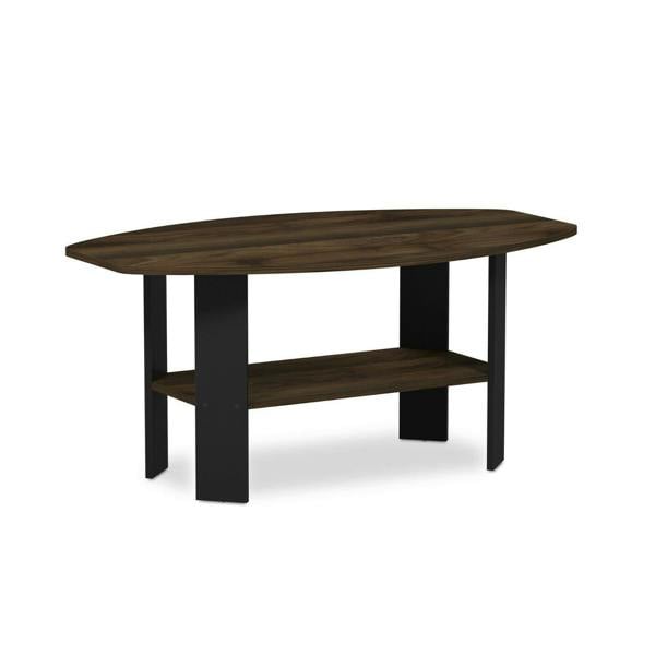WALPLUS Simple Design Coffee Table, Columbia Walnut/Black Stylish Easy-Assembly Design For Small Spaces (Walnut, Black)