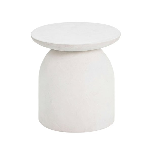 Furniture Edit Aloe White Concrete Side Table