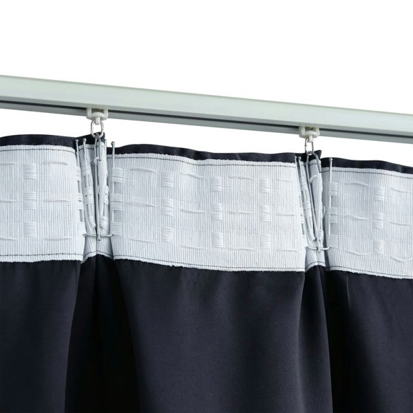 Berkfield Blackout Curtains with Hooks 2 pcs Anthracite 140x175 cm