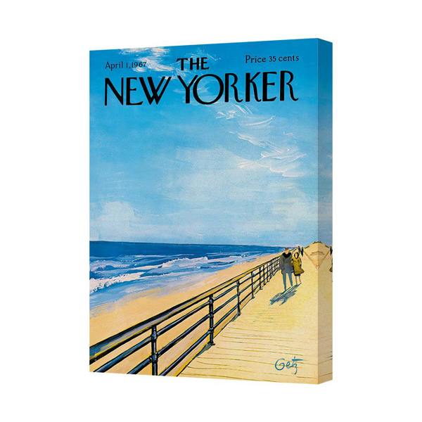 Benjamin Tate Design The New Yorker Beach Boardwalk Canvas Art Print On Deep Wooden Frame