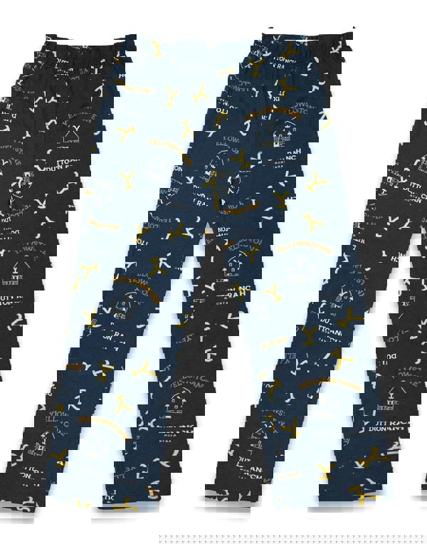 Yellowstone Mens Multicoloured Dutton Ranch Top and All Over Print Bottoms Short Sleeve Long Leg Pyjama Set