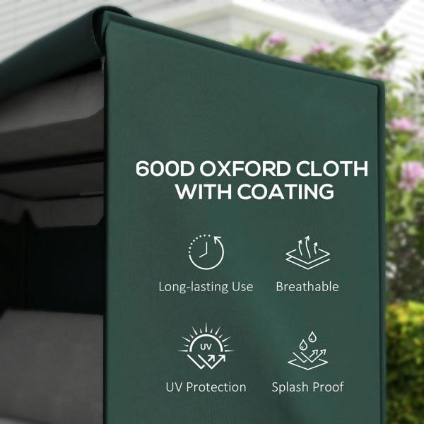 Deep green protective cover fabric panel with coating, designed for breathable use
