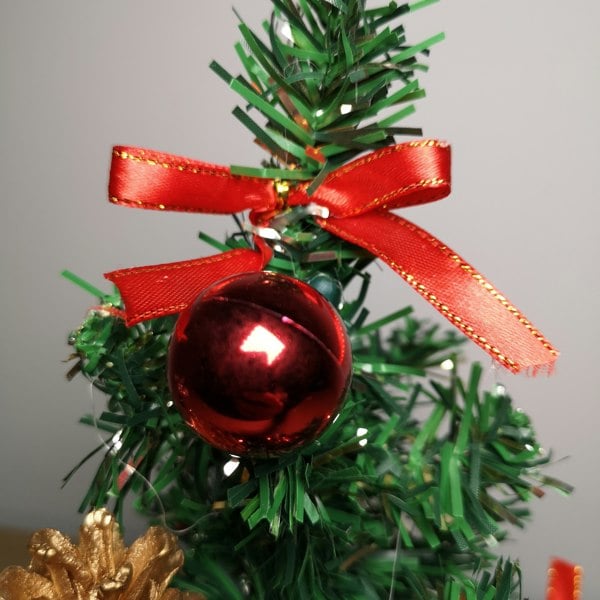 Samuel Alexander 30cm Premier Green Mini Christmas Tree Decorated in Red & Gold