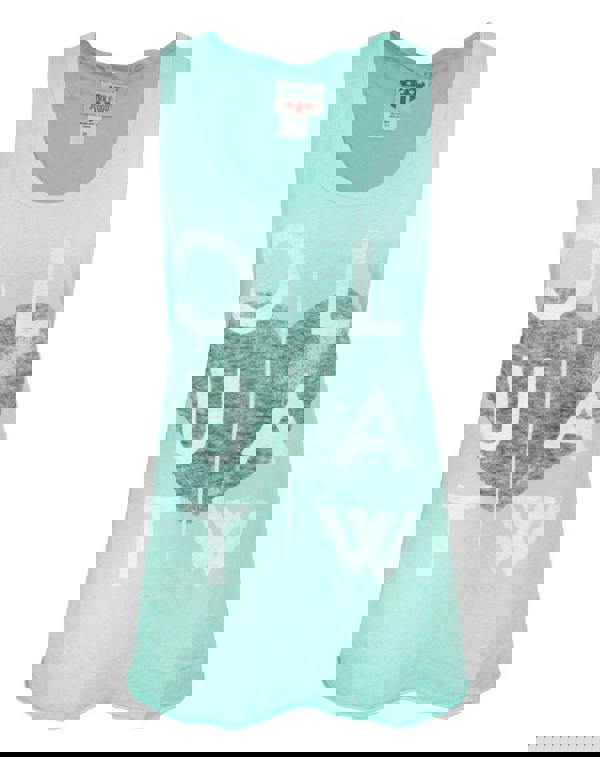 Vanilla Underground Junk Food Clothing Womens Green Distressed Outlaw Print Vest