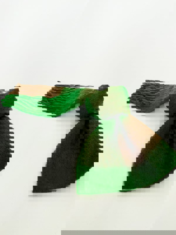 SVNX Chunky Green and Brown Check Scarf