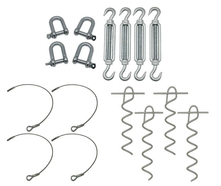 Static Caravan Tie Down Kit with Screw Picket Anchors (Restraining Tether Mobile Home Siting)