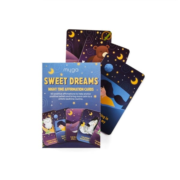 Myga Night Time Affirmation Cards - 50 Beautifully Illustrated Cards