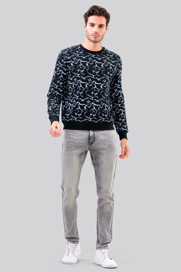 ENORSIA Men's Crack Print Sweatshirt