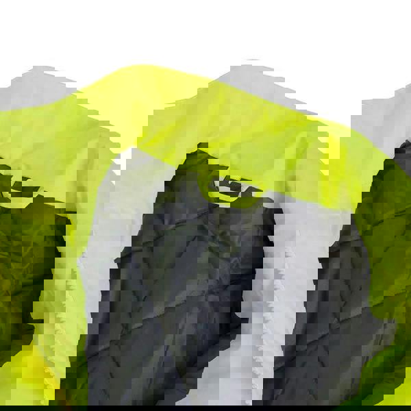 Scruffs High Visibility Mens Hi-Viz Waterproof Zip Up Jacket Coat, bright yellow high visibility waterproof jacket with black quilted interior lining.