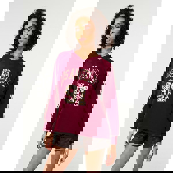 Pink Vanilla Metallic Leopard Long Sleeve Sports Jersey