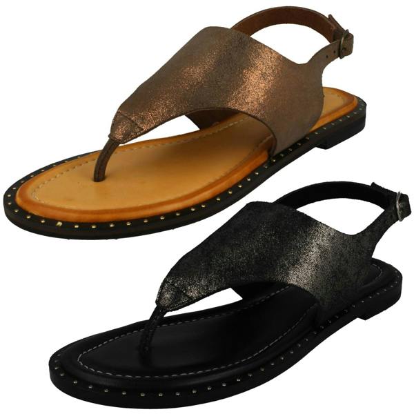 Leather Collection Ladies Leather Collection Toepost Sandals F00201