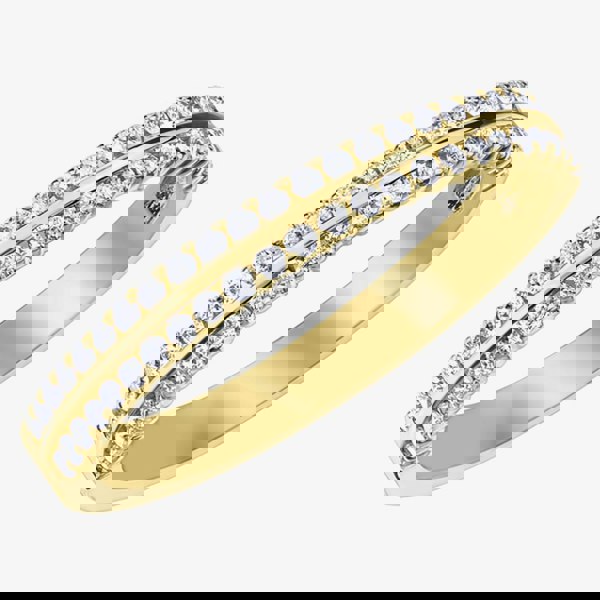 T. H. Baker 9ct Yellow Gold 0.50ct Diamond Two Row Half Eternity Ring 50L92/50-10