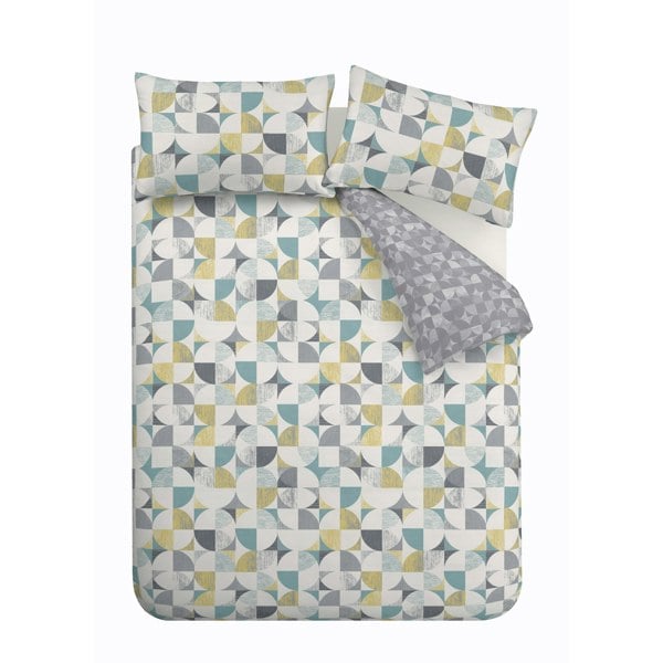 Catherine Lansfield Retro Circles Reversible Duvet Cover Set