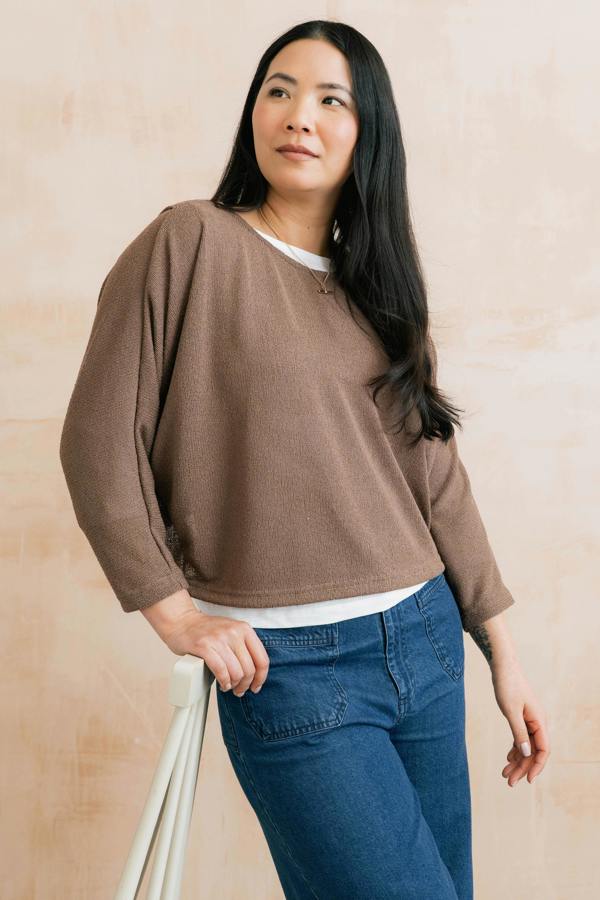 Lily & Me Penny Batwing Crossover Jumper Mocha