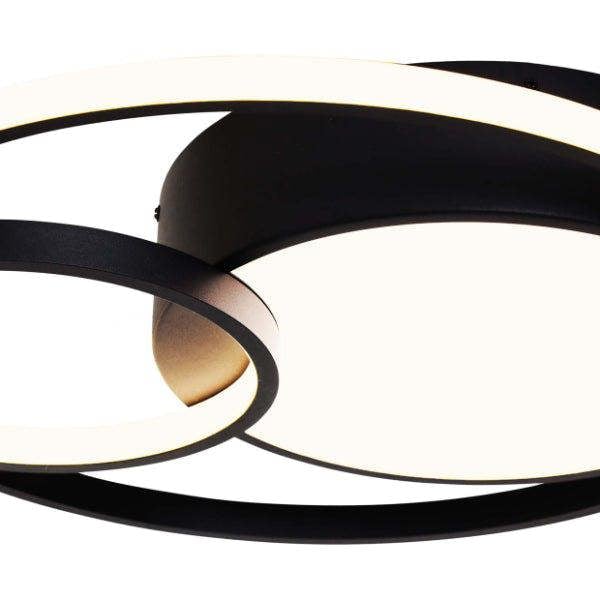Pagazzi Lighting Adara Matt Black LED Flush Ceiling Light