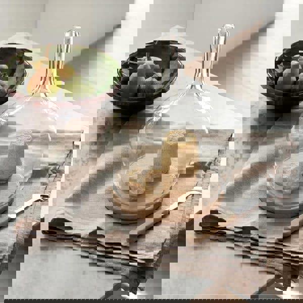 LSA Cloche Dome with Oak Base 19cm x 25.5cm Clear