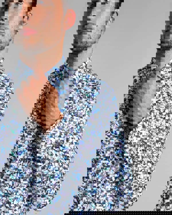 Steel & Jelly Limited Edition Blue Floral Print Long Sleeve Shirt