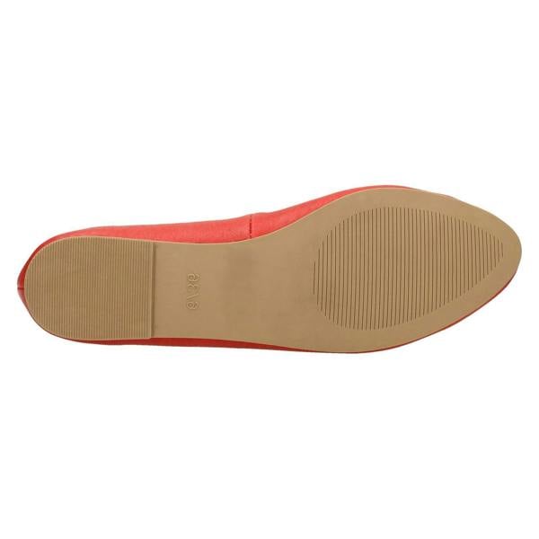 Leather Collection Ladies Leather Collection Bow Trim Vamp Ballerinas