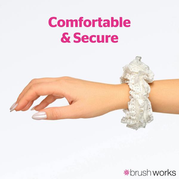 Brushworks Lace Scrunchies - Black & White (2 Pack)