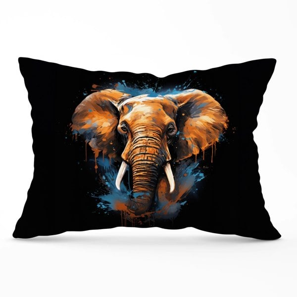 Warren Reed Splashart Elephant Blue Cushions