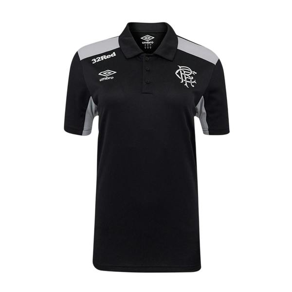 Umbro Womens/Ladies Presentation Rangers FC Polyester Polo Shirt - Caviar/Microchip - 