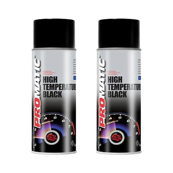 Promatic 2X Promatic Black High Temperature Spray Paint 400ml