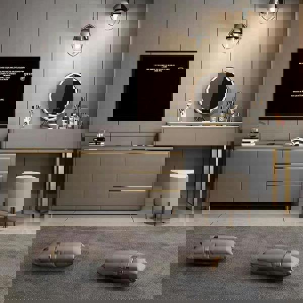 Dempsey Dressing Table With Sideboard, Extendable, Corner Dressing Table with sideboard jysk