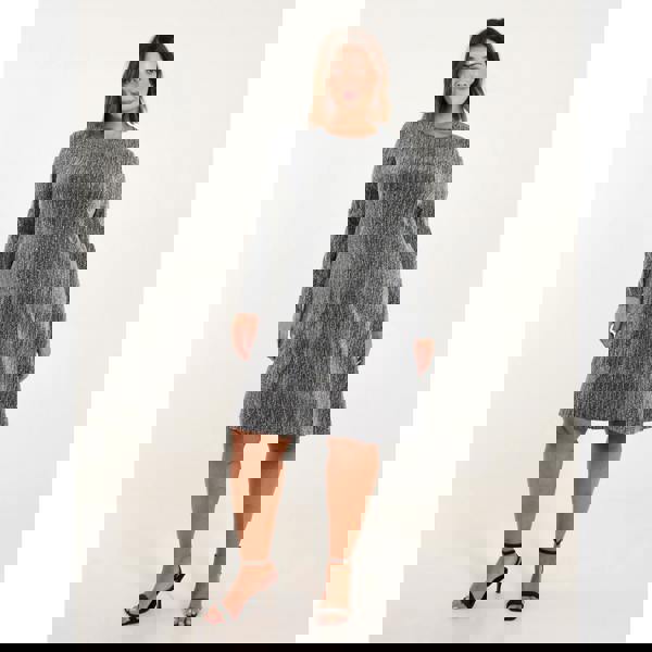 Blue Vanilla Curve Lurex Swing Dress