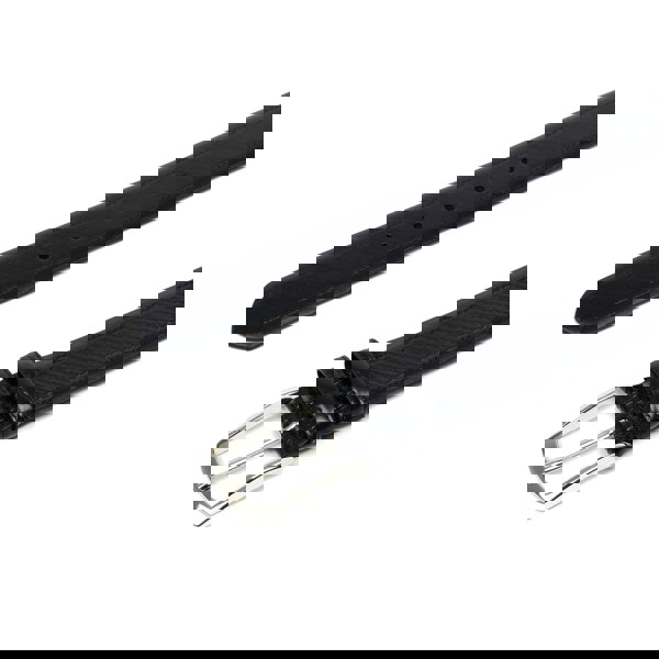 Embassy London Oscar - Black - Men's black stitched leather belt with classic buckle