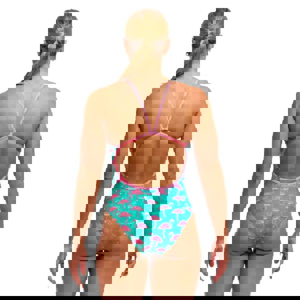 Funkita Go Flamingo! Single Strap Swimsuit - Pink/Green