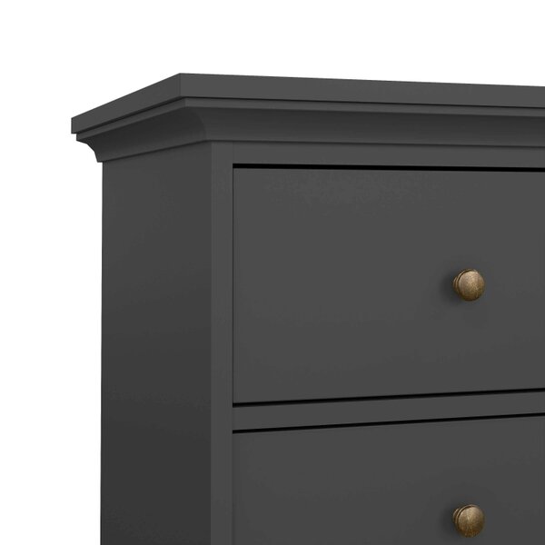 Wyld Haus Osaka Farmhouse Dark Grey Wooden Chest 4 Drawers