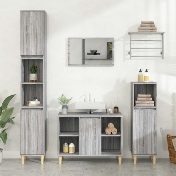 Berkfield Sink Cabinet Grey Sonoma 80x33x60 cm Engineered Wood