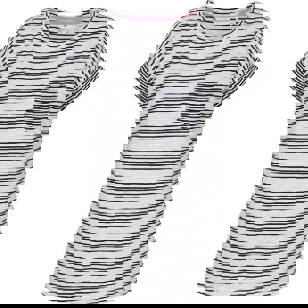 Lazy Jacks Womens/Ladies Striped Rolled Sleeves T-Shirt - White