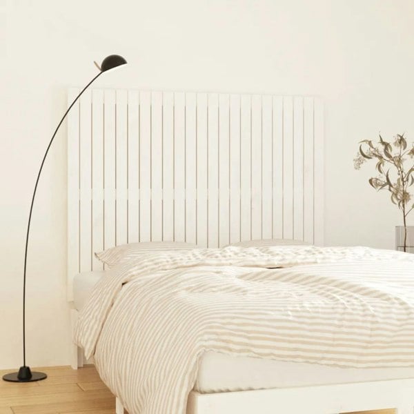 Berkfield Wall Headboard White 146.5x3x110 cm Solid Wood Pine