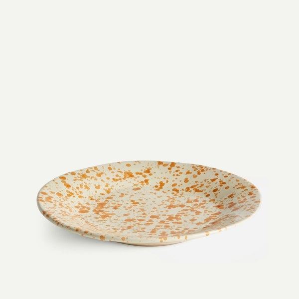 Hot Pottery Shallow Serving Bowl Burnt Orange