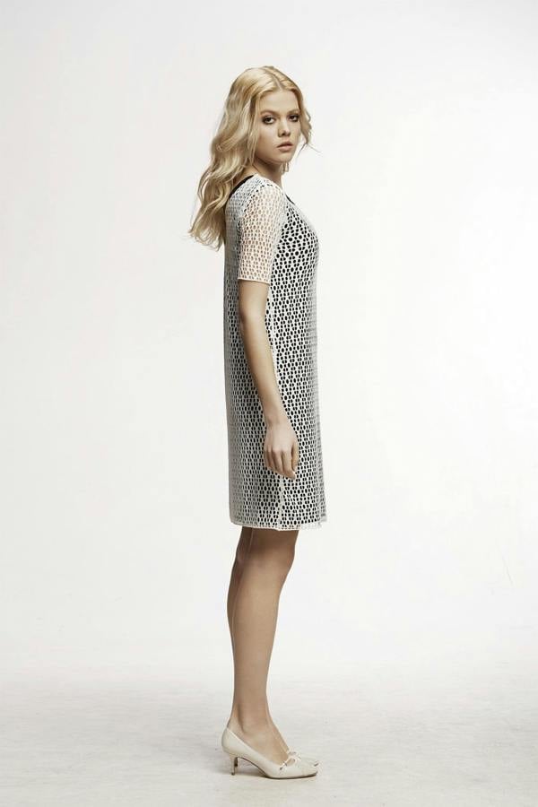 Rumour London Donna lace overlay dress with sheer sleeves
